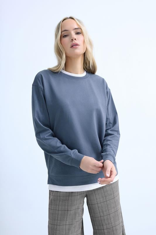 Tall  LTS Tall Denim Blue & White Layered Top