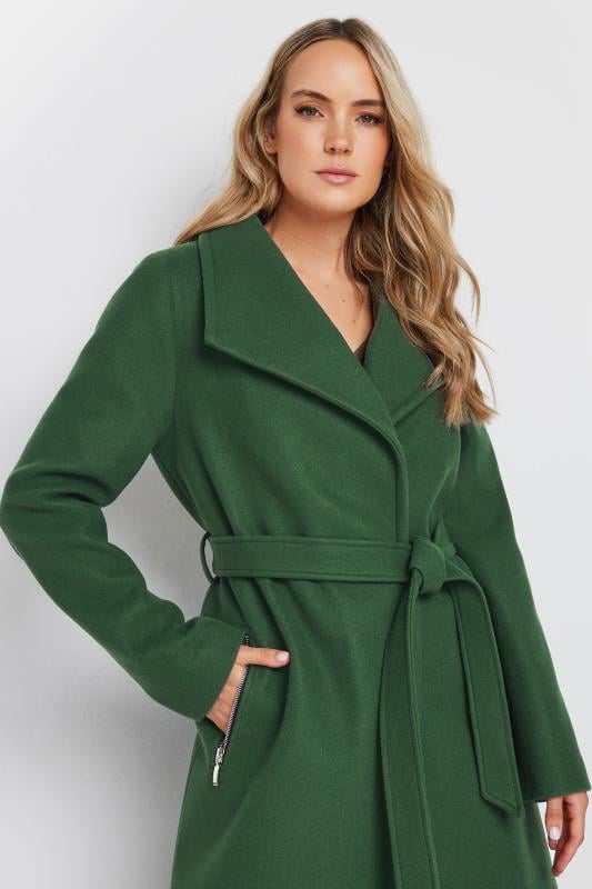 LTS Tall Dark Green Belted Wrap Formal Coat | Long Tall Sally 5