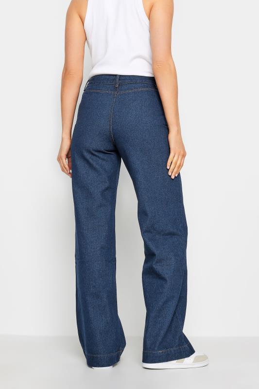 LTS Tall Womens Indigo Blue Pocket Detail Wide Leg Jeans | Long Tall Sally 5