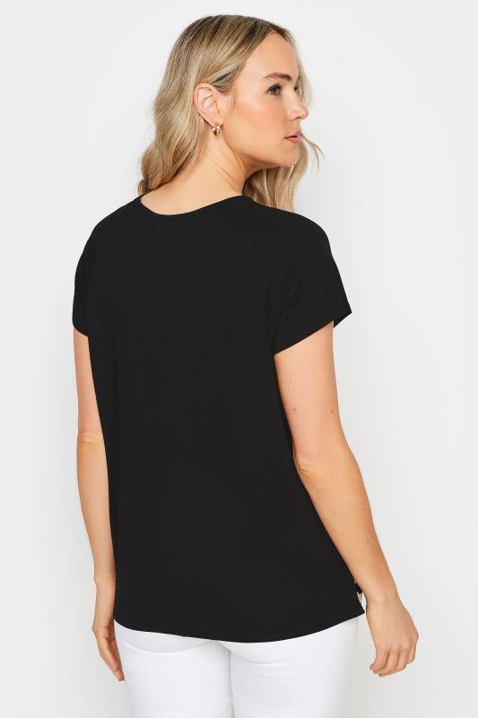LTS Tall Womens Black Blurred Abstract Print Front T-Shirt | Long Tall Sally 3