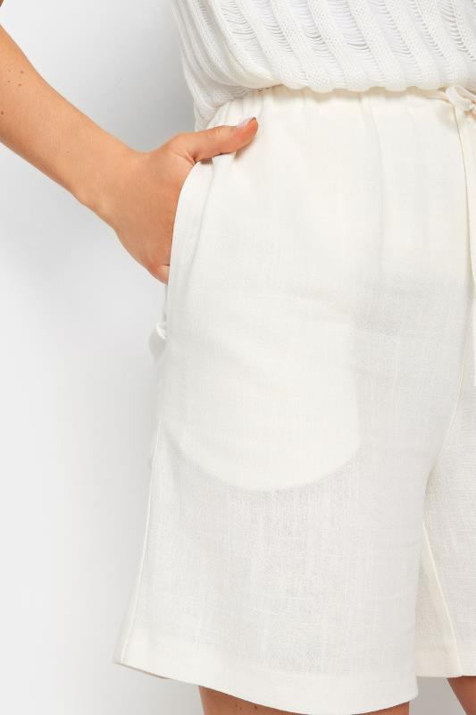 LTS Tall Women's White Linen Tie Waist Shorts | Long Tall Sally 4