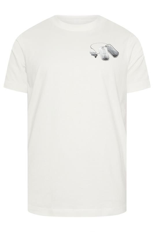 BadRhino Big & Tall Off-White Military Dog Tag Graphic T-Shirt | BadRhino 7