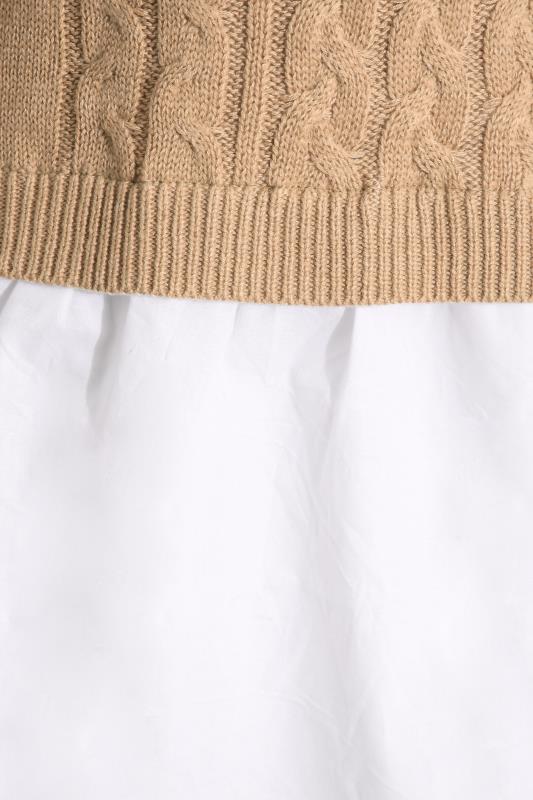 LTS Tall Women's Maternity Beige Brown Knitted Shirt Jumper | Long Tall Sally 5