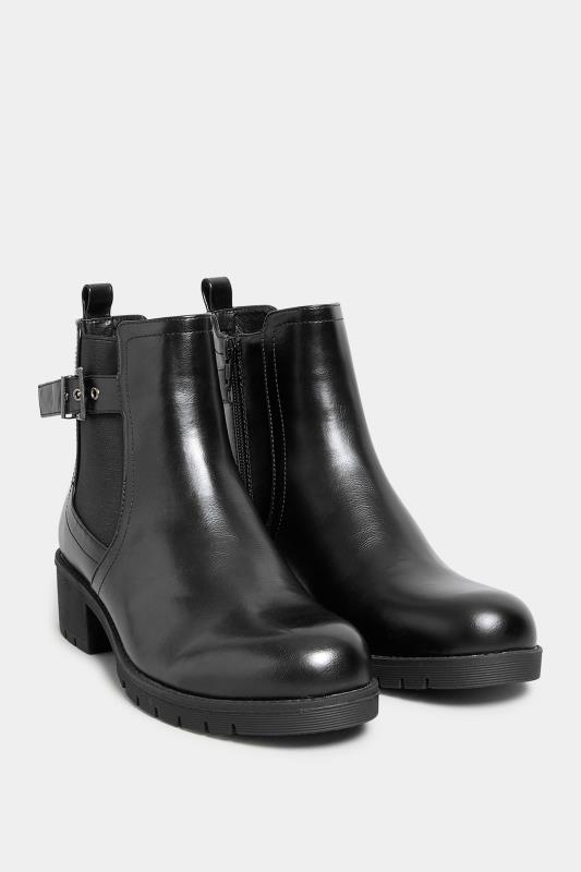 LTS Black Buckle Ankle Boots In Standard Fit | Long Tall Sally 2