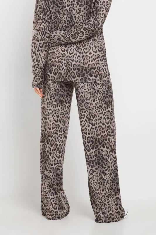 LTS Tall Grey Marl Animal Print Wide Leg Trousers Long Tall Sally