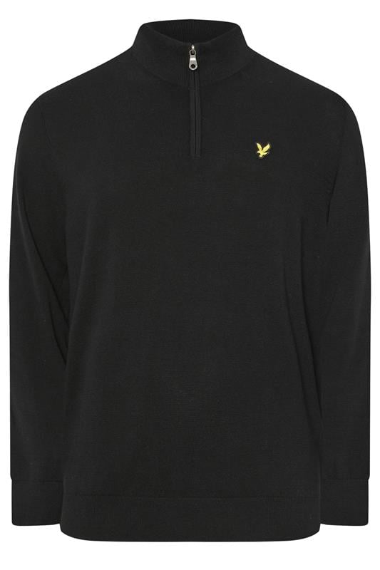 LYLE & SCOTT Big & Tall Black Quarter Zip Jumper | BadRhino 3