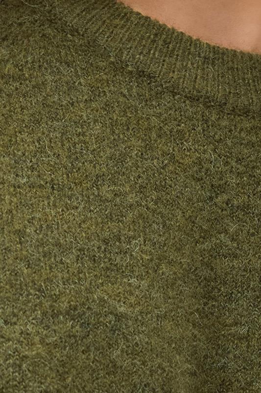 LTS PREMIUM Tall Olive Green Knitted Jumper 4