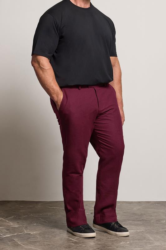 BadRhino Tailoring Big & Tall Burgundy Red Tweed Suit Trouers | BadRhino 2