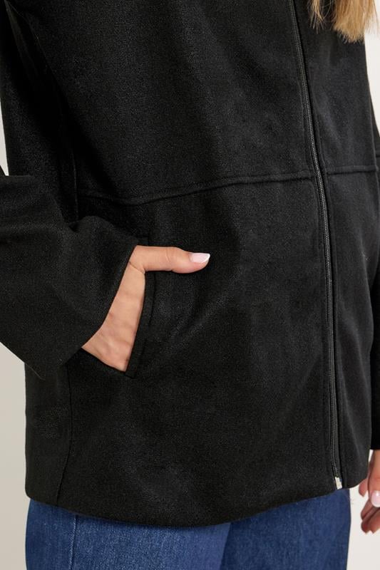 LTS Tall Black Funnel Neck Cosy Jacket | Long Tall Sally 4