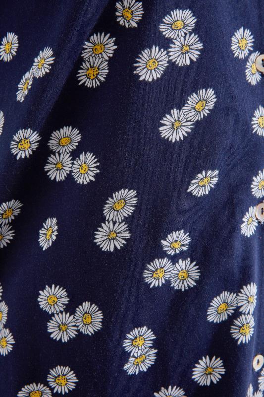 Tall Women's LTS Tall Navy Blue Daisy Print Cotton Pyjama Set | Long Tall Sally  5