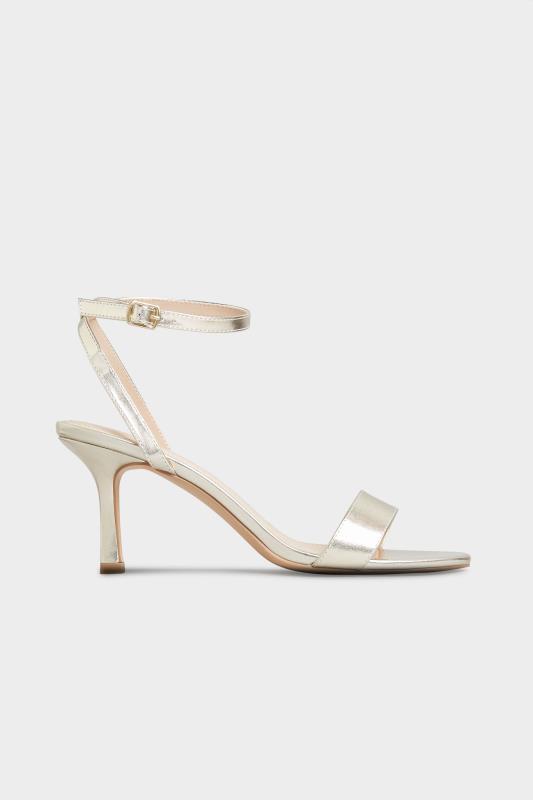 Gold Skinny Two Part Heel Sandals | Long Tall Sally 4
