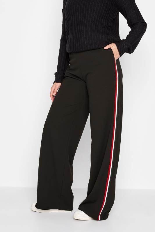 LTS Tall Women's Black & Red Side Stripe Wide Leg Trousers | Long Tall Sally 1