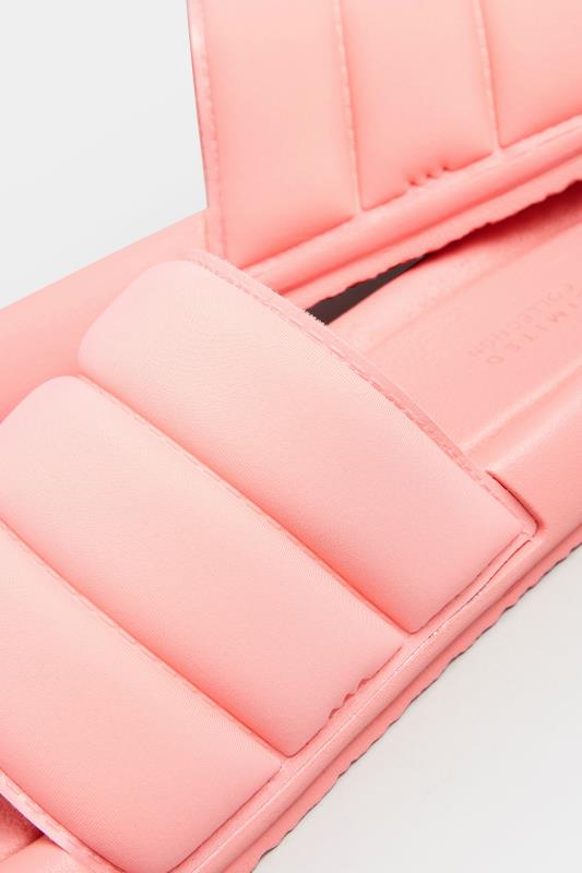 LIMITED COLLECTION Pink Padded Sliders In Wide E Fit | Yours Clothing 5