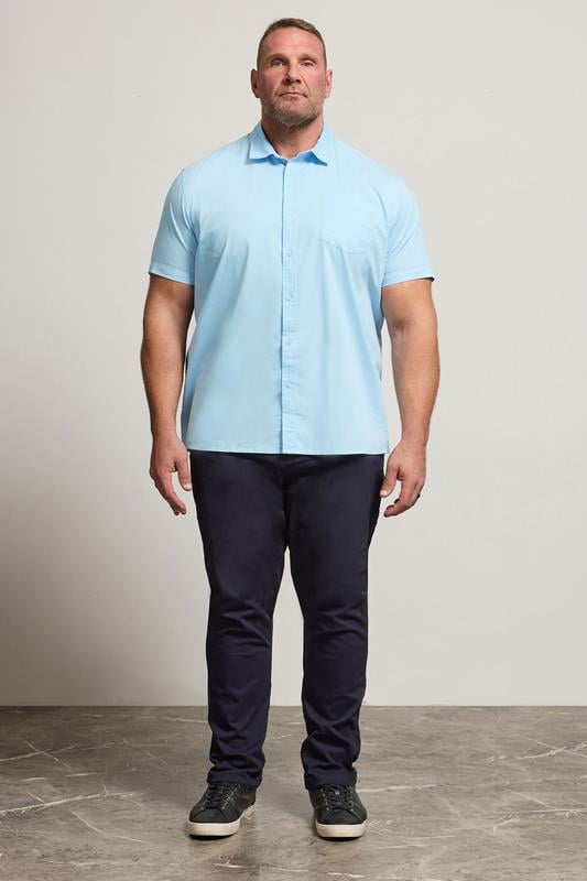 BadRhino Big & Tall Light Blue Short Sleeve Shirt 2