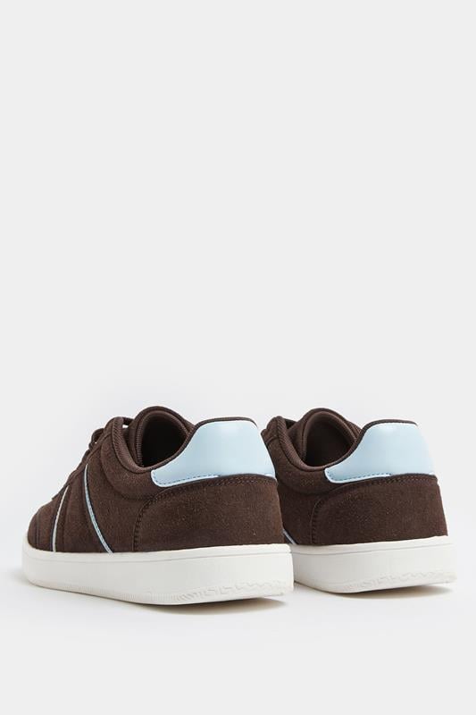 Chocolate Brown Panelled Trainers In Extra Wide EEE Fit | Yours Clothing 4