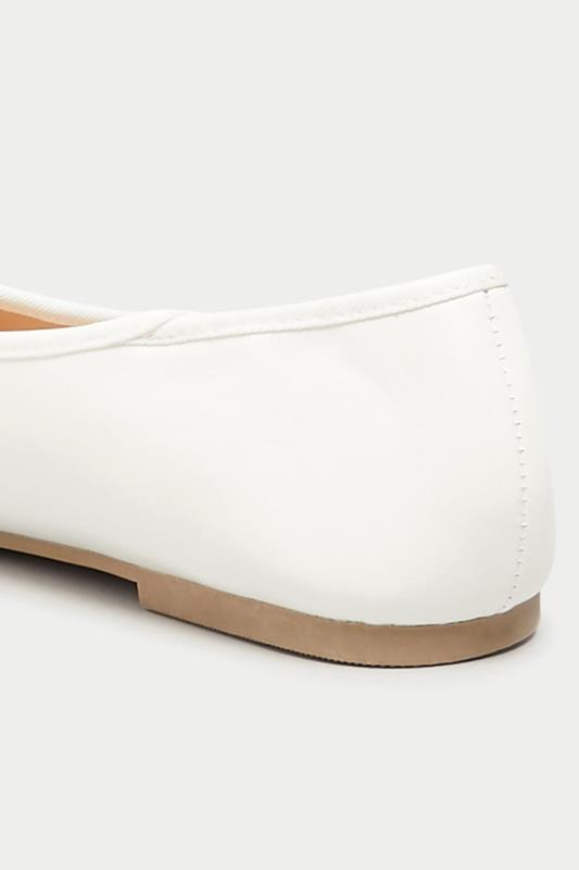 White Ballerina Pumps In Wide E Fit & Extra Wide EEE Fit | Yours Clothing 4