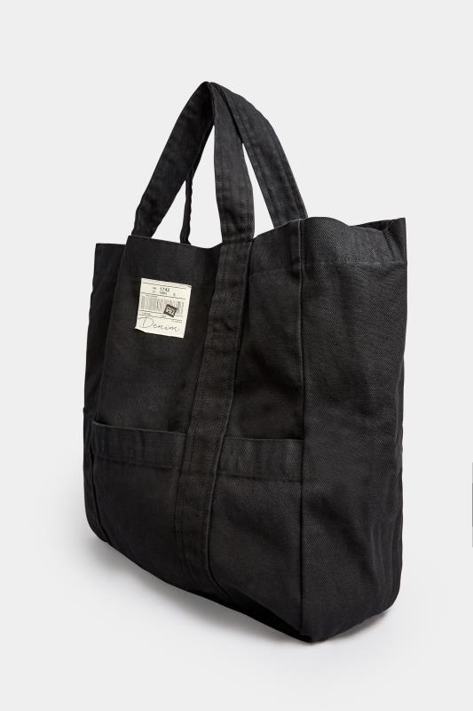 Black Denim Shopper Bag | Yours Clothing 2