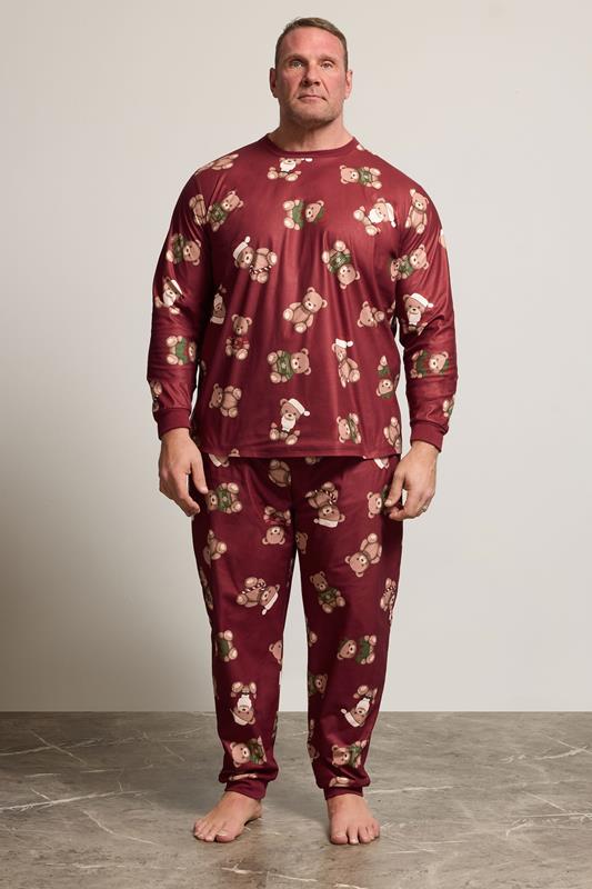 BadRhino Big & Tall Red Teddy Bear Pyjama Set | BadRhino 3