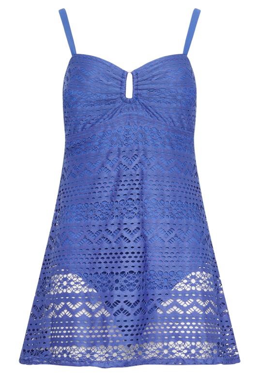 LTS Tall Womens Blue Crochet Swim Dress | Long Tall Sally 6