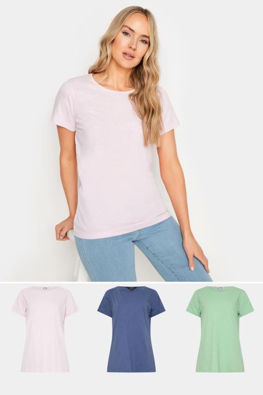 Tall  LTS Tall 3 PACK Pink & Blue Scoop Neck T-Shirts