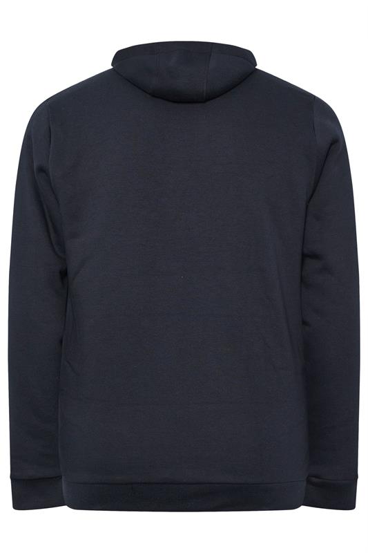 BadRhino Big & Tall Navy Blue Borg Lined Zip Through Hoodie | BadRhino 6