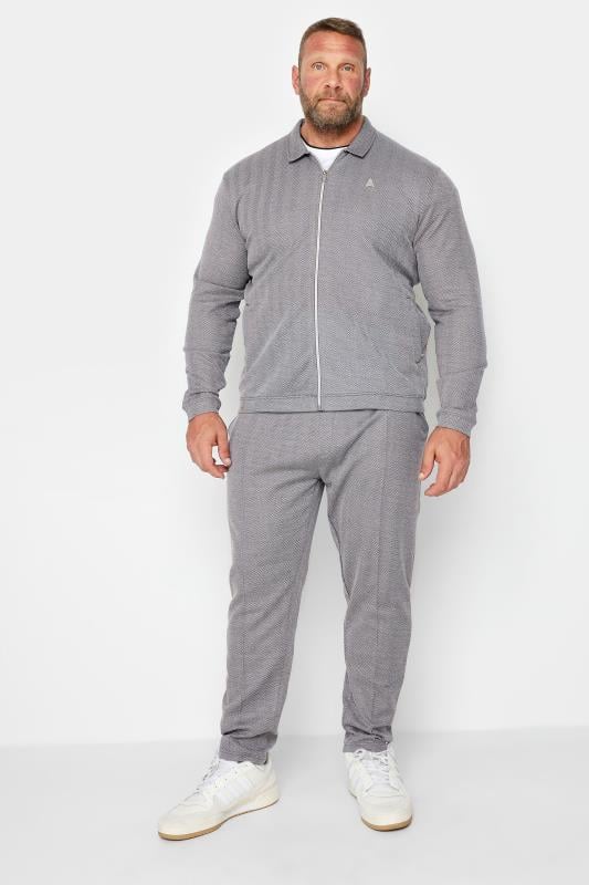 STUDIO A Big & Tall Grey Zip Through Jacket | BadRhino 2