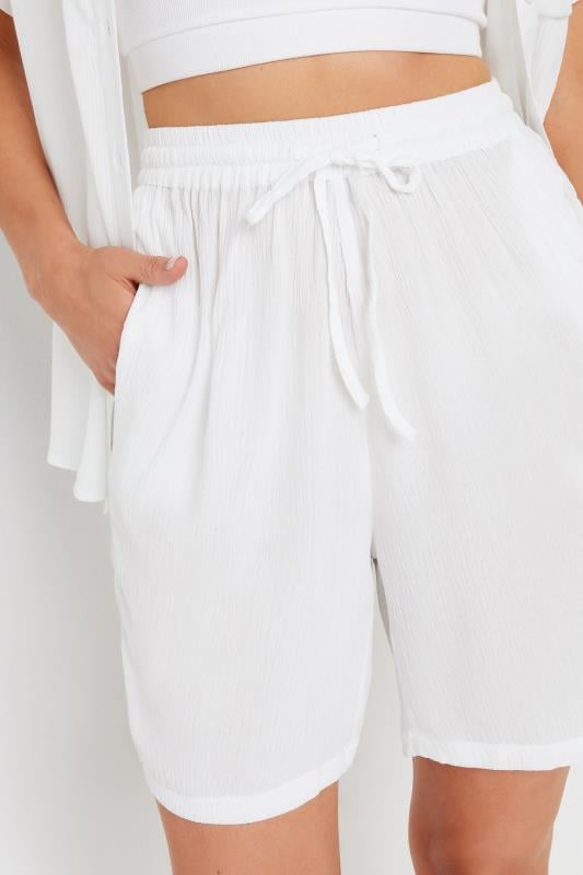 LTS Tall Women's White Textured Shorts | Long Tall Sally 6