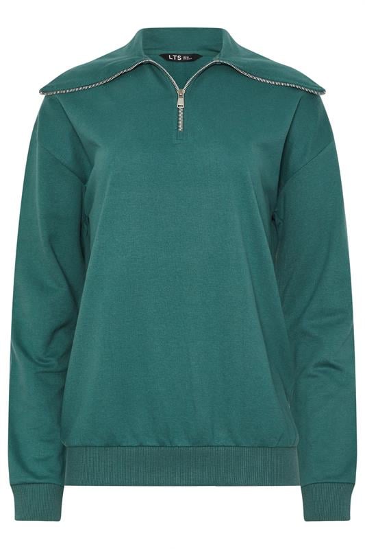 LTS Tall Women's Teal Green Quarter Zip Sweatshirt | Long Tall Sally 5