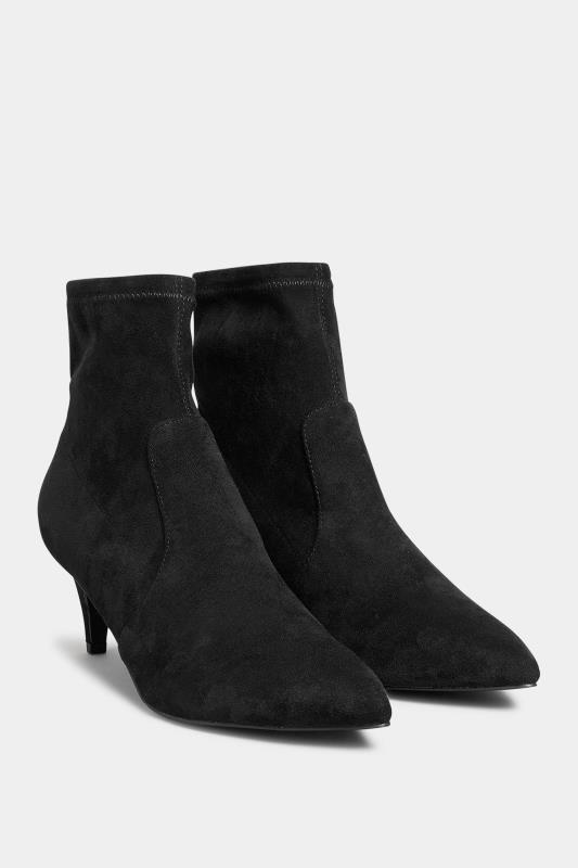 LTS Black Heeled Kitten Boots In Standard Fit | Long Tall Sally 2