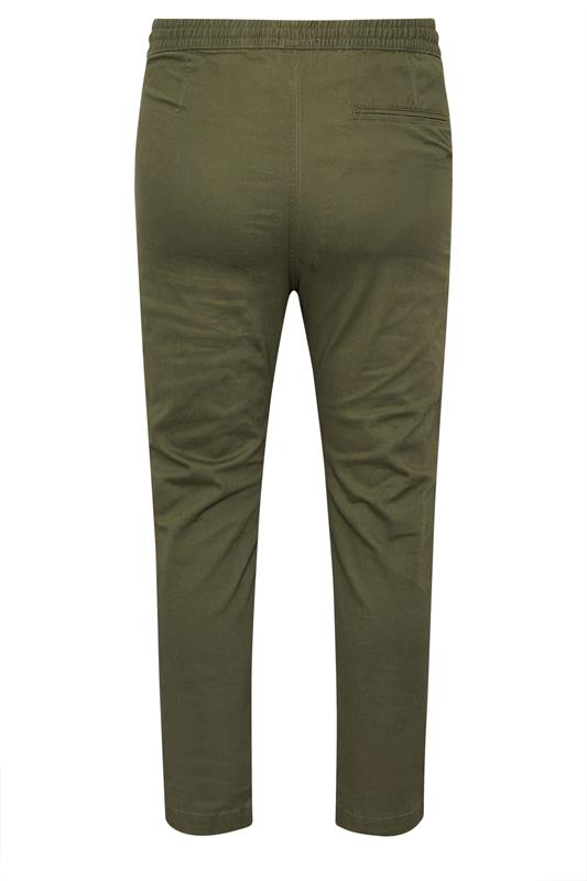 BadRhino Big & Tall Olive Green Elasticated Waist Chinos | BadRhino 7