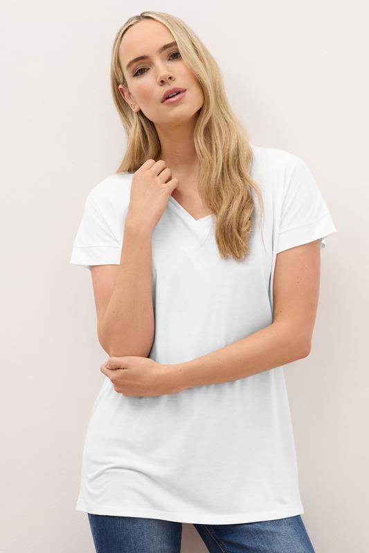 Tall  LTS PREMIUM Tall White V-Neck T-Shirt