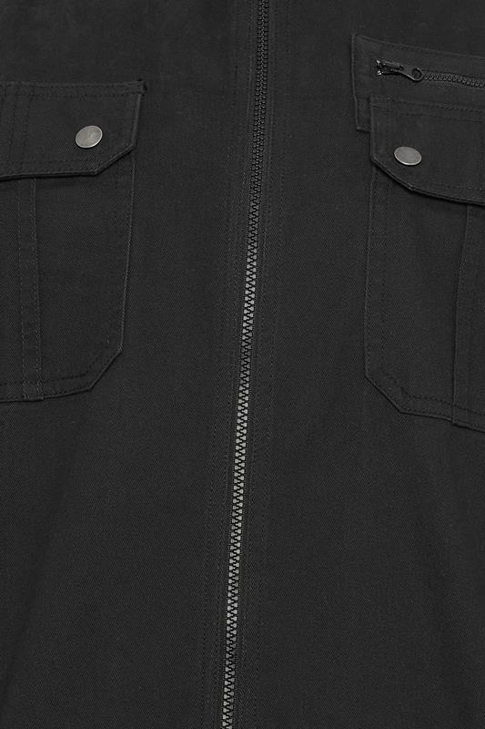 BadRhino Big & Tall Black Cotton Zip Through Jacket | BadRhino 8