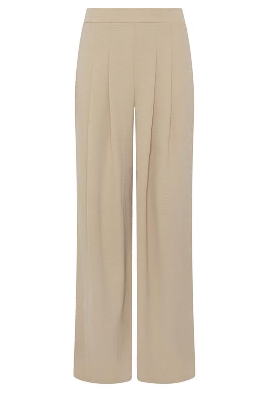 LTS Tall Women's Stone Brown Pleated Palazzo Wide Leg Trousers | Long Tall Sally 5