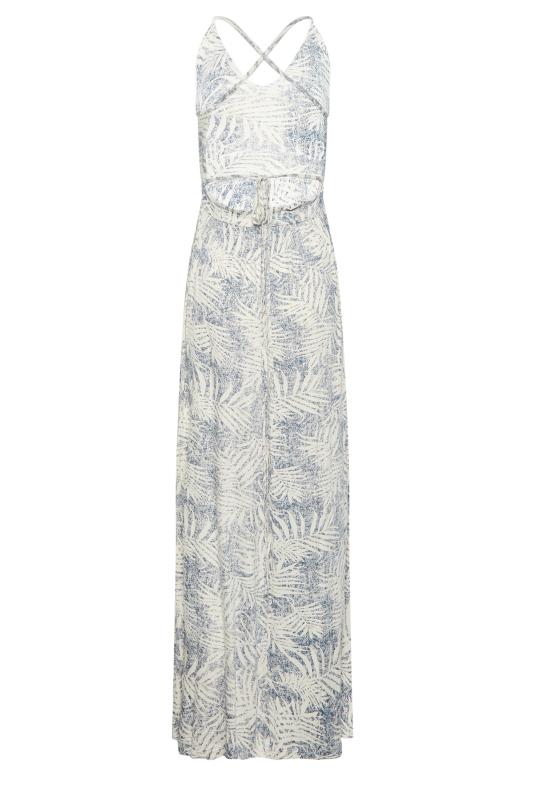 LTS Tall Light Blue Leaf Print Split Maxi Dress | Long Tall Sally  8