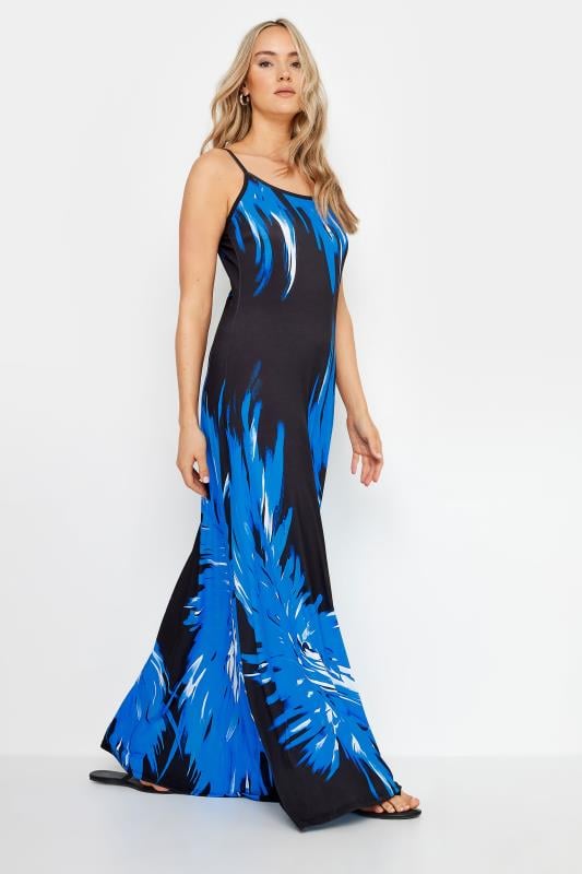 LTS Tall Women's Black & Blue Floral Print Maxi Dress | Long Tall Sally 2