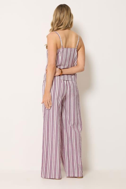 LTS Tall Women's Set Red Stripe Button Waistcoat & Wide Leg Trousers | Long Tall Sally 2