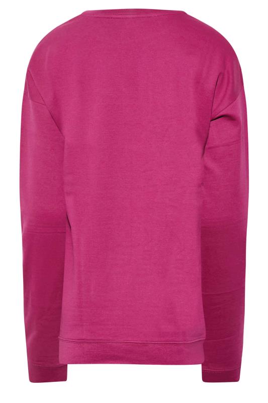 LTS Hot Pink Flower 'Wild & Beautiful' Print Sweatshirt | Long Tall Sally 7