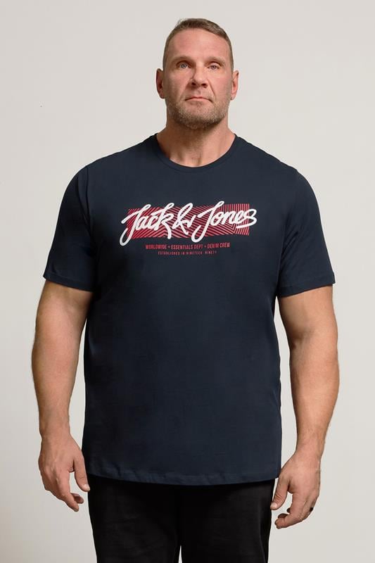 JACK & JONES Big & Tall Sky Captain Blue Urban T-Shirt