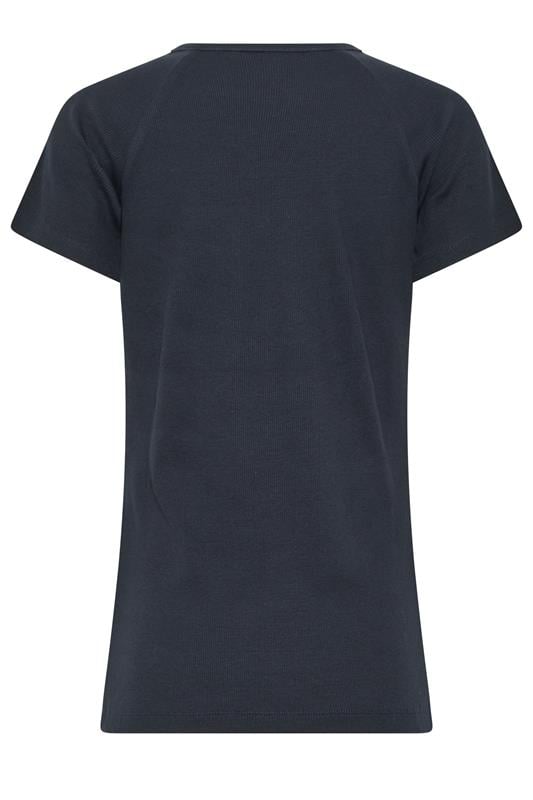LTS Tall Women's Navy Blue Ribbed T-Shirt | Long Tall Sally 2