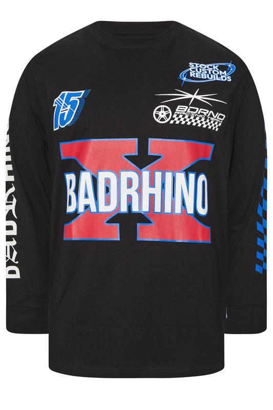 BadRhino Big & Tall Black Long Sleeve Racing Graphic T-shirt | BadRhino 6