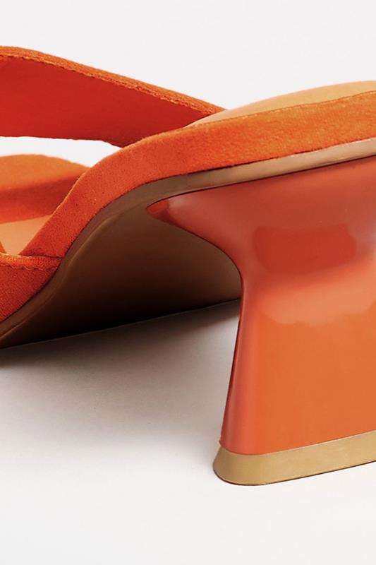 LIMITED COLLECTION Orange Kitten Heel Mule In Wide E Fit & Extra Wide EEE Fit | Yours Clothing 4