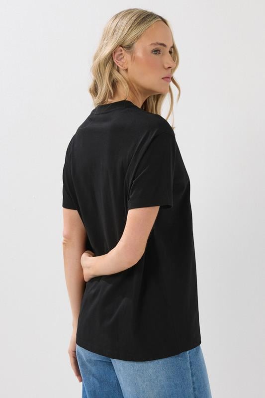 LTS Tall Black Flower Graphic T-Shirt | Long Tall Sally 3