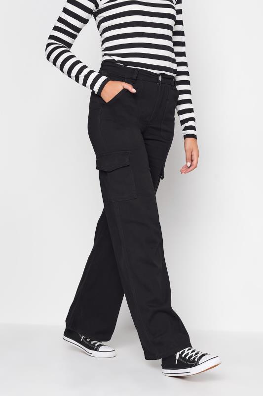 LTS Tall Black Utility Cargo Trousers | Long Tall Sally  1