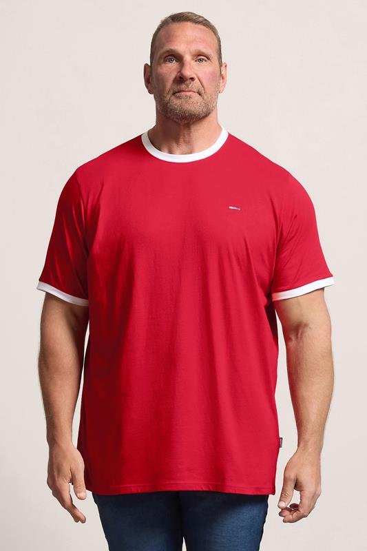 BadRhino Big & Tall Red Extra Long Ringer T-Shirt | BadRhino 1