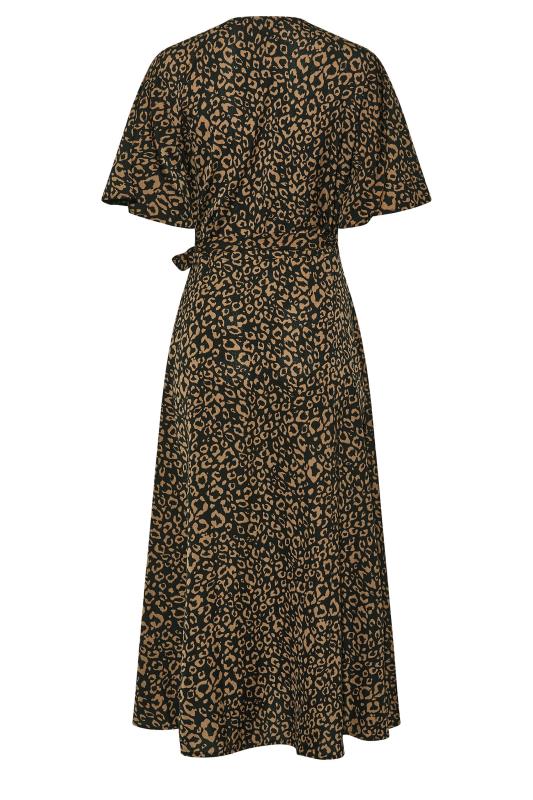 LTS Tall Women's Black Leopard Print Midaxi Wrap Dress | Long Tall Sally 7