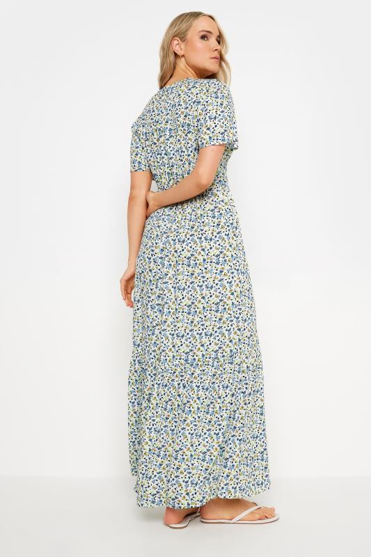 LTS Tall Women's Blue Ditsy Floral Print Maxi Dress | Long Tall Sally 3