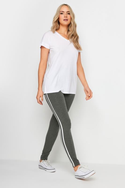 LTS Tall Charcoal Grey Stripe Leggings | Long Tall Sally 1