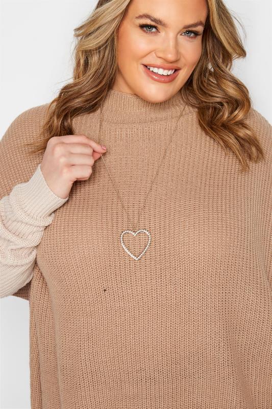Plus Size Gold Tone Pearl Heart Pendant Necklace | Yours Clothing 1