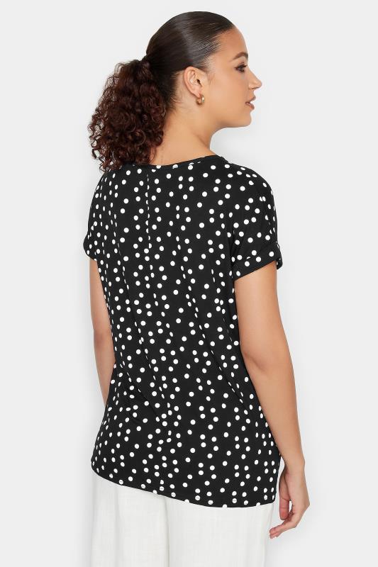 LTS Tall Black Polka Dot Print T-Shirt | Long Tall Sally 3