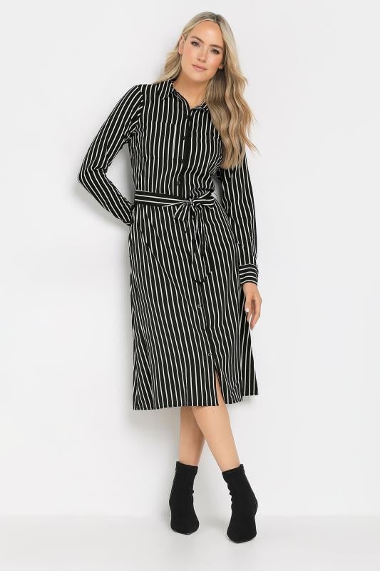 Tall  LTS Tall Black Striped Long Sleeve Shirt Dress